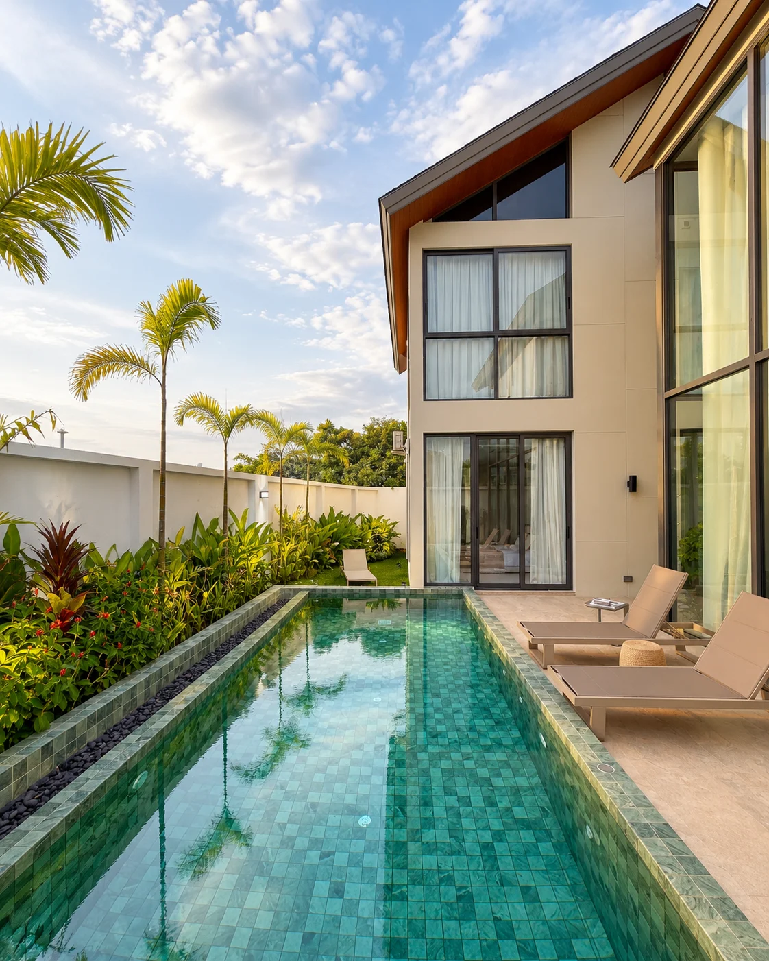Pool and terrace beside the villa